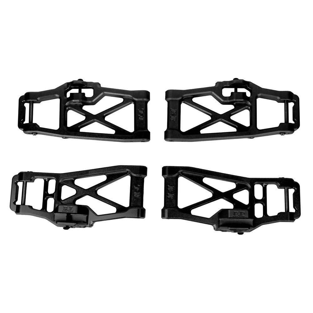 BeaxTurbo Racing Upgrade Parts CNC Aluminum Front & Rear Lower Arms for TRAXXAS MAXX Slash 6S 4pcs #2583 (Black)