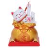 Lucky Cat Waving Arm Lucky Cat, Solar Fortune Vivid and Lovely Chinese Cat Statue Decoration for Front Desk, Car, Grand Opening, Business Openings (Gold) view 1