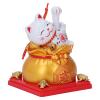 Lucky Cat Waving Arm Lucky Cat, Solar Fortune Vivid and Lovely Chinese Cat Statue Decoration for Front Desk, Car, Grand Opening, Business Openings (Gold) view 3