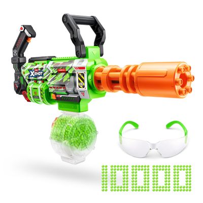 XSHOT Hyper Gel Glow Motorized Gatling Blaster with 10,000 Gel Pellets by ZURU, Motorized Gel Blaster Outdoor Toy for Boys and Girls, Teens and Adults Aged 14+