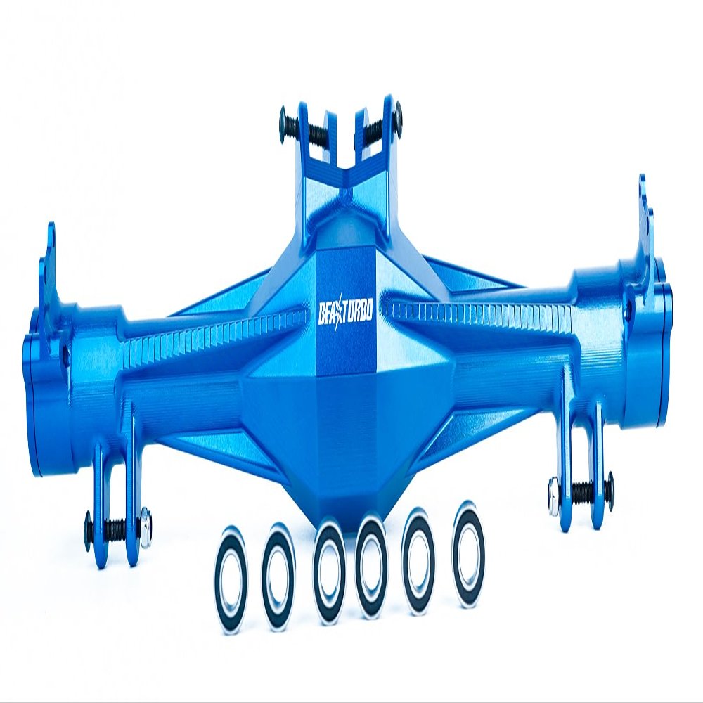 BeaxTurbo Racing Upgrade Parts CNC 7075#Aluminum Rear Axle housing for Losi Super Baja Rey 2.0 1/6 (Blue)