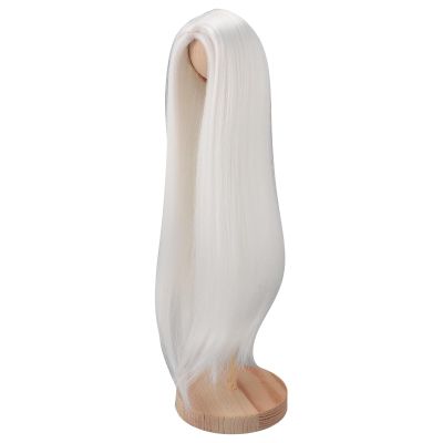 1/4 Ball Jointed Doll Wig Long Straight Hair Soft Silk Wig for Projects Fits 7 To 8in Dolls, Simulated Scalp for Appearance (White)