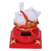 Lucky Cat Waving Arm Lucky Cat, Solar Fortune Vivid and Lovely Chinese Cat Statue Decoration for Front Desk, Car, Grand Opening, Business Openings (Red) view 2