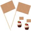 100 Pcs Blank Toothpick Flags Cheese Markers Food Labels for Party Buffet Cheese Labels for Charcuterie Board Cocktail Picks for Appetizers (Kraft) view 1
