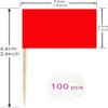 100 Pcs Red Flag Blank Toothpick Flag Small Mini Labeling Marking DIY Stick Flags for Cocktail Fruit Cupcakes Toppers Food Decorations (Red) view 2