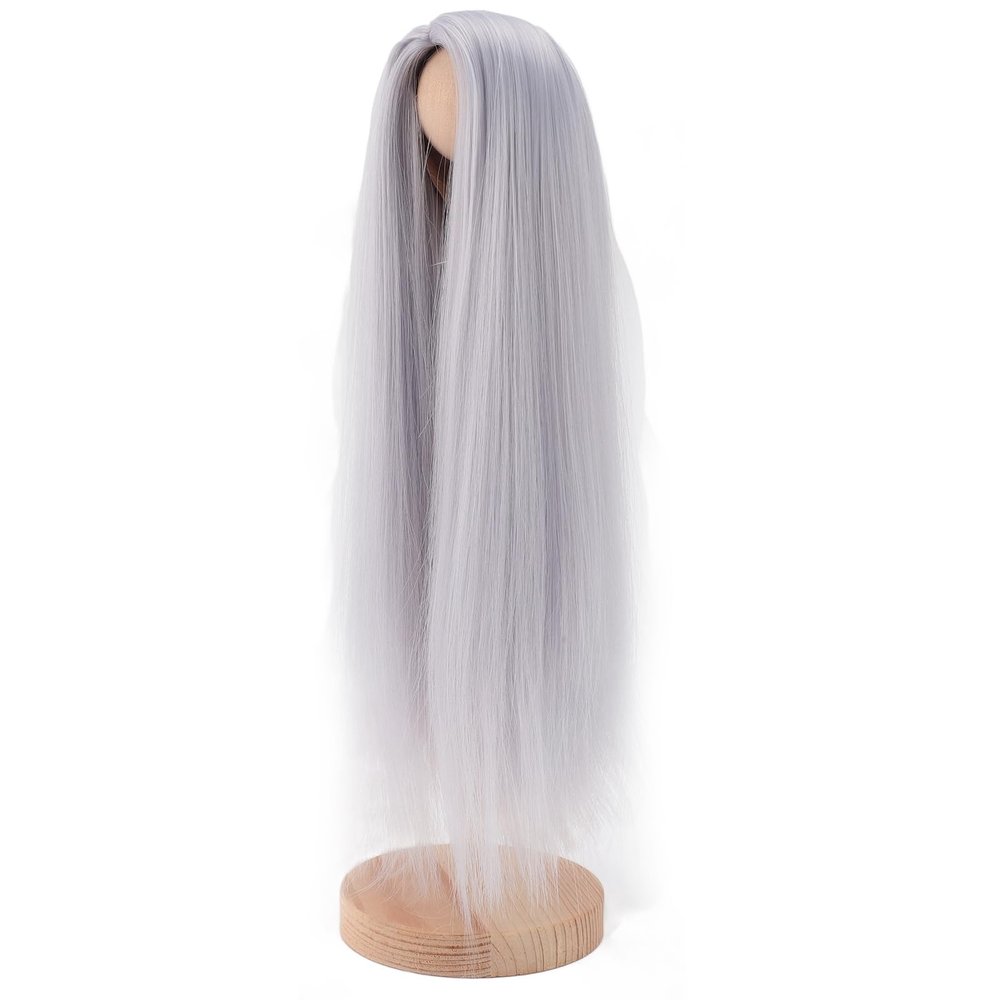 1/4 Ball Jointed Doll Wig Long Straight Hair Soft Silk Wig for Projects Fits 7 To 8in Dolls, Simulated Scalp for Appearance (Haze Blue)