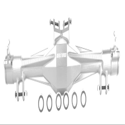 BeaxTurbo Racing Upgrade Parts CNC 7075#Aluminum Rear Axle housing for Losi Super Baja Rey 2.0 1/6 (Silver)