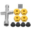 12mm Wheel Hex Adapter Cross Wrench Set for 1/10 RC Car, NonSlip Nut Kit Aluminum Alloy Material (Gold) view 3