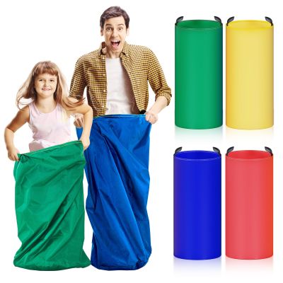 Redllo 4 Pack Potato Sack Race Bags for Family Outdoor Field Day Birthday Party Yard Backyard Camping Picnic Easter Fall Themed Thanksgiving Halloween 4th of July Party Games