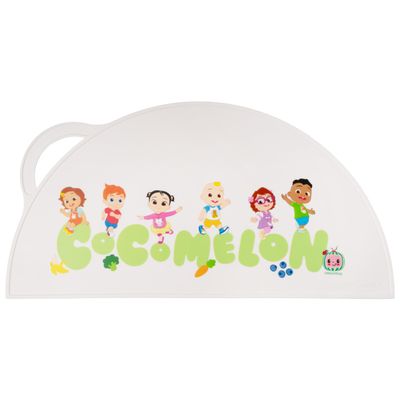 CoComelon Silicone Placemats for Toddlers - Non Slip Placemats for Kids, Reusable Portable Kids Placemat for Dining Table, Baby Food Mat for Restaurants and Home, Baby Placemat with Raised Edges