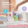 Acrylic Diaper Caddy Organizer - Stylish Portable Nursery Storage Basket with Handle & 3 Spacious Compartments - Perfect for Diapers, Wipes, Creams - Baby Shower & Nursery Must Haves view 4