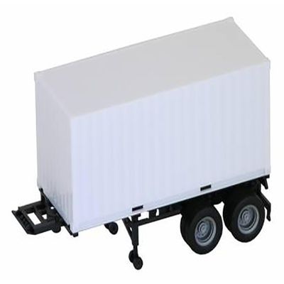 20ft Container with Chassis White 1/87 (HO) Plastic Model by Promotex 005442W