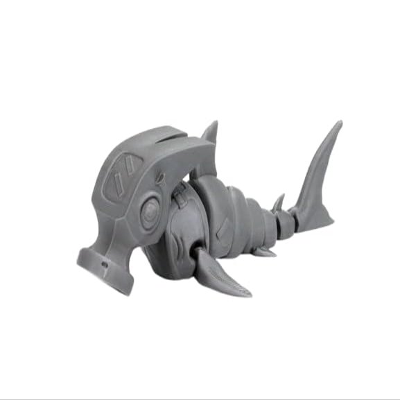 Clever Contraptions Hammerhead Shark Friendly Fidget Flexible Stress-Relief Toy (Glow in The Dark)