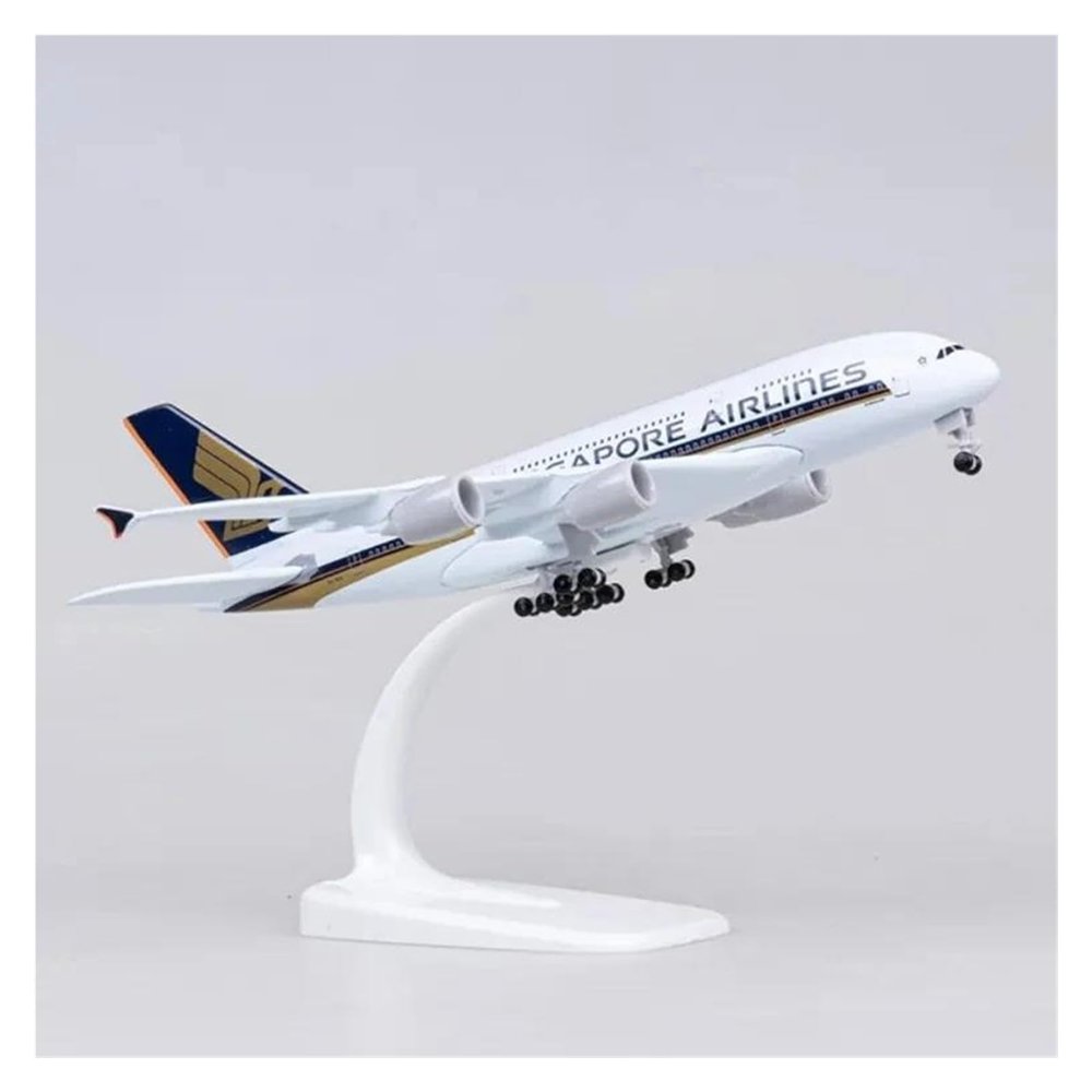 LIUSANGLIU Scale Aircraft 20CM 1:400 for A380 Singapo Airlines Alloy Aircraft Model with Wheels and Landing Gear Collection Souvenirs Suitable for Display