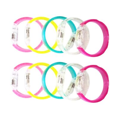 Assorted 10Pcs Glow Wristbands For Party Colorful Music Festivals Bangles Stylish Bangles Jewelry For Children