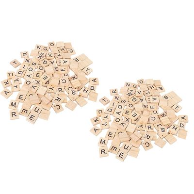2 Set Wood Tiles Crafts Crafts Educational Tools Handicrafts for 26 English Alphabet Lowercase English Alphabet Wood Plate Mixed Set (Mixed Uppercase Letters)