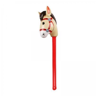 Lilihuimaoyi 2X Inflatable Stick Horse, Horse Riding Stick,Lovely Horse Head Stick,Balloon Blowing Up Stick Toy, for Cowboy Party