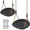 2 Pack 500LB Capacity Heavy Duty Swing Seat with Wider Swing Board & Height Adjustable Rope from 50 to 80 inch Swings Set Swings for Playground Backyard Patio Garden Black view 1