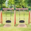 2 Pack 500LB Capacity Heavy Duty Swing Seat with Wider Swing Board & Height Adjustable Rope from 50 to 80 inch Swings Set Swings for Playground Backyard Patio Garden Black view 3