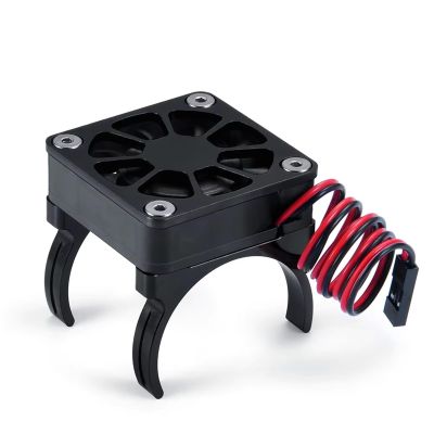 RC Car Accessories Compatible with TRX4 Upgrade Parts 1/10 RC Crawler Car Motor Radiator Cover Cooling Fan Motor Heatsink Temperature Control(Black)