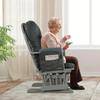 Ottoman Glider Rocking Chair for Nursing Mums, Elderly, Mothers, Wood Heavy Duty with Cushion, Adjustable Backrest Rocker for Living Room Set Baby Nursery TV Lounge Room (Dark Grey) view 2