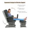 Ottoman Glider Rocking Chair for Nursing Mums, Elderly, Mothers, Wood Heavy Duty with Cushion, Adjustable Backrest Rocker for Living Room Set Baby Nursery TV Lounge Room (Dark Grey) view 3
