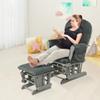 Ottoman Glider Rocking Chair for Nursing Mums, Elderly, Mothers, Wood Heavy Duty with Cushion, Adjustable Backrest Rocker for Living Room Set Baby Nursery TV Lounge Room (Dark Grey) view 4
