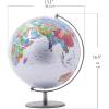 FADCAIYD Clear 32CM/12.6IN Globe, HD Printed Map World Globe with Stainless Steel Stand, Colorful Easy-Read Earth Globe for School/Office Rotating view 2
