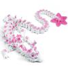 Aesinos 3D Printed Cherry Blossom Dragon3D Printed Animals 12in Cherry Blossom Decor 3D Printed Dragon Dragon Toy for Display Collection and Unique Gift (Silk Pink and White) view 1