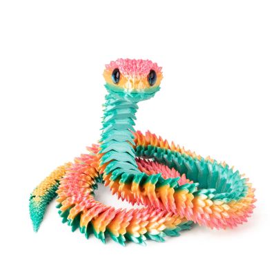 Memogizz 20 inch 3D Printed Snake, Year of The Snake 2025, Executive Desk Toys, Articulated Snake, Fidget Toys Gifts for Easter Adults (Candy)
