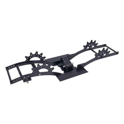 Metal Chassis Kit with Dual Servo Mount Gearbox Compatible with RC Crawler Car II III Compatible Builds DIY Upgrade(Black)