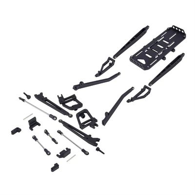 DUHWQ 2WD Aluminum Twin I-Beam Pre-Runner Suspension Upgrade Kit Compatible with 1/10 RC Crawler Compatible with Various Axle Tools 90046 90047(Black)