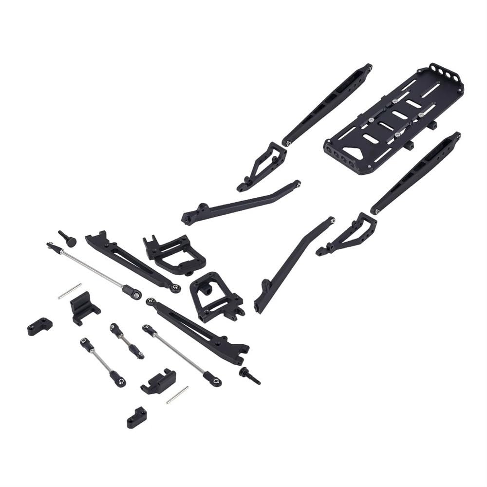 DUHWQ 2WD Aluminum Twin I-Beam Pre-Runner Suspension Upgrade Kit Compatible with 1/10 RC Crawler Compatible with Various Axle Tools 90046 90047(Black)