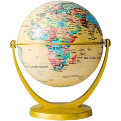 FADCAIYD Clear Mini Globe, Easy-Read World Globe with HD Printed Map, Earth Globe for Education Home Office Desk Bookshelf Decor Rotating
