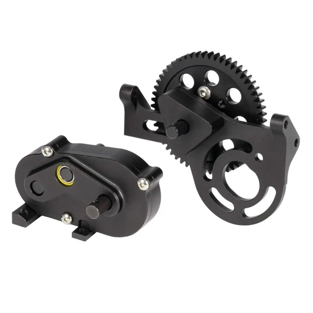 DUHWQ 56T Spur Gear Overdrive Transfer Case Forward Motor Mount Set Suitable Compatible with Scale RC Crawler Rig Chassis and Competition Builds(Black Set)