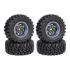for TRX4M for SCX24 for AX24 for FCX24 4pcs 62mm 1.2" Carbon Fiber Beadlock Wheel Tire Set for 1/18 1/24 RC Crawler Car Upgrade Parts RC Vehicle Wheels Tires(Gray,C) view 1