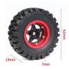 for TRX4M for SCX24 for AX24 for FCX24 4pcs 62mm 1.2" Carbon Fiber Beadlock Wheel Tire Set for 1/18 1/24 RC Crawler Car Upgrade Parts RC Vehicle Wheels Tires(Gray,C) view 4