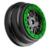 BeaxTurbo Racing Upgrade Parts CNC Aluminum Bead Lock Wheel for Losi Super Baja rey2.0 1/6 1pcs Black (Black-Green) view 1