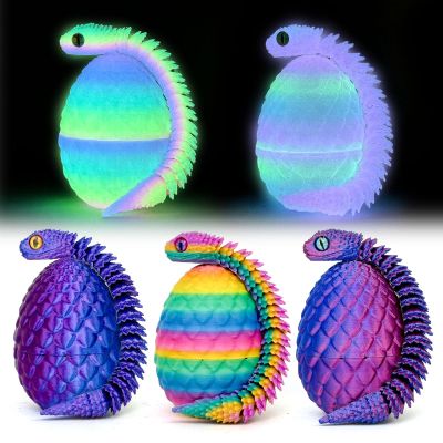 SGYYSG 5PCS 3D Printed Snake with Egg - Prefilled Easter Eggs Basket Stuffers, Snake Egg with Snake, 3D Printed Animals Toy, Cute Desk Decor, Snakes Decor for Kids (Multicolor3-5PCS)