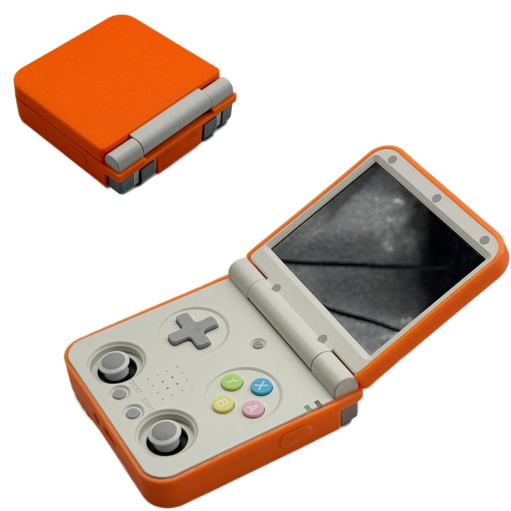 TPU Case for Miyoo Flip, Handheld Game Console Soft Latex Sleeve Scratch Resistant Protective Cover (Orange)