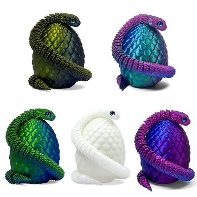 5PCS 3D Printed Snake Eggs with 11.8 Inch Snake Inside, Home Office Decor Executive Desk Toys for Autism/ADHD, Perfect for Easter Gifts, Collectibles & Kids Imagination Adventure (Multicolor4-5PCS)