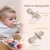 Ginbear Platinum Silicone Baby Spoons Self Feeding 6 Months First Stage, Non Toxic Infants Led Weaning Utensils for Training, Soft BLW Supplies Pack of 4 (Dark Sage/Ivory) view 4