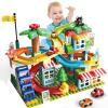 XYNGU Marble Run Building Blocks,Classic Large Blocks Maze Track Sets with 4 Cars,STEM Toy Bricks Maze Puzzle Set Race Track Compatible with Major Brands for Age 3 4 5 6 7 8+ Boys Girls Gift view 1