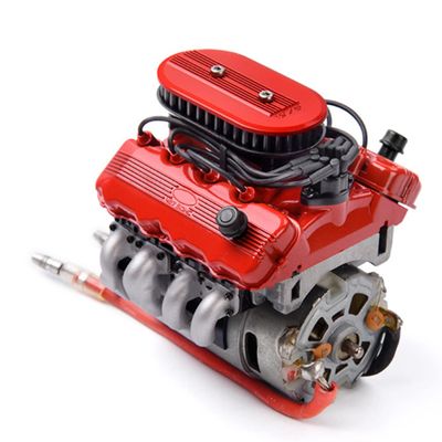 ENGINEDIY RC Car F76 V8 Simulate Engine Motor Cooling Fans Radiator for 1/10 Scale RC Car with 36mm Motor RC Brushless Motor Fan Heat Sink Kits (KIT Version/Red)