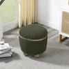 Round Storage Stool, Storage Stool with Storage Space and Cushioned seat, Available in Bedroom, Living Room, entryway-Dark Green view 3