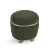 Round Storage Stool, Storage Stool with Storage Space and Cushioned seat, Available in Bedroom, Living Room, entryway-Dark Green view 4