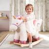 Baby Rocking Horse,Unicorn Wooden Rocking Horse for Toddlers 1 Year Old Cute Pink Stuffed Plush Ride-on Rocking Animal for Baby Girls Nursery/Child Christmas or Birthday Gift view 1