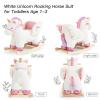 Baby Rocking Horse,Unicorn Wooden Rocking Horse for Toddlers 1 Year Old Cute Pink Stuffed Plush Ride-on Rocking Animal for Baby Girls Nursery/Child Christmas or Birthday Gift view 3