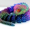 47.5inch Super Large 3D Printed Snake Models,Movable Teeth,Flexible Joint Animal lacertid Figurines, Stress Relief, Fidget restlessness, ADHD Toys, Surprise Fantasy Gifts (RGB/47.5inch) view 4