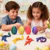 4PCS 3D Printed Dragon Eggs with Dragon Inside, Easter Basket Stuffers for Teens, Easter Gifts for Kids, Easter Basket Filler Ideas, Prefilled Easter Eggs Bulk, Easter Egg Fillers Toys for Boys Girls view 2